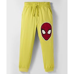 Pine Kids Marvel Single Jersey Knit Full Sleeves Night Suit With Text Print - Green