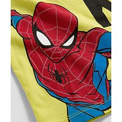 Pine Kids Marvel Single Jersey Knit Full Sleeves Night Suit With Text Print - Green