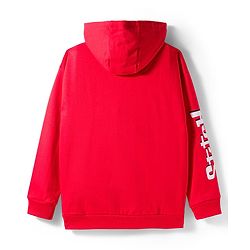 Pine Kids Disney Terry Knit Full Sleeves Hooded Sweatshirt with Lilo & Stitch Graphic - Red