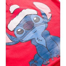 Pine Kids Disney Terry Knit Full Sleeves Hooded Sweatshirt with Lilo & Stitch Graphic - Red