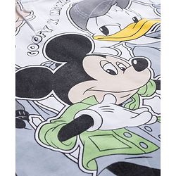 Pine Kids Disney Terry Knit Drop Shoulder Full Sleeves Sweatshirt with Mickey Mouse & Friends Graphic - White