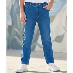Pine Kids Denim Woven Full Length Washed Jeans - Blue