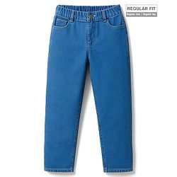 Pine Kids Denim Woven Full Length Washed Jeans - Blue