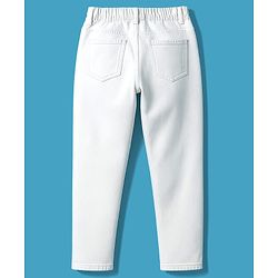 Pine Kids Denim Woven Full Length Washed Jeans - White