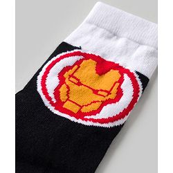Pine Kids Marvel Knit Ankle Length Antibacterial Socks with Avengers Graphic Pack of 5 - White Yellow & B Lue