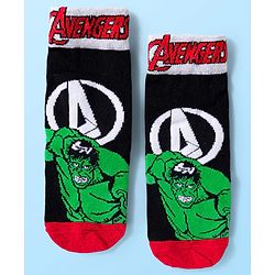 Pine Kids Marvel Knit Ankle Length Anti-Bacterial Socks with Avengers Graphic Pack of 3 - White & Black