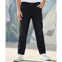 Pine Kids Denim Woven Full Length Washed Jeans - Black