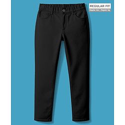 Pine Kids Denim Woven Full Length Washed Jeans - Black