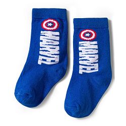 Pine Kids Marvel Knit Ankle Length Antibacterial Socks with Avengers Graphic Pack of 3 - Navy Blue White & Red