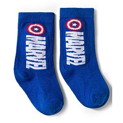 Pine Kids Marvel Knit Ankle Length Antibacterial Socks with Avengers Graphic Pack of 3 - Navy Blue White & Red