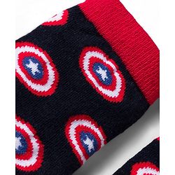 Pine Kids Marvel Knit Ankle Length Antibacterial Socks with Avengers Graphic Pack of 3 - Navy Blue White & Red