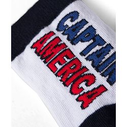 Pine Kids Marvel Knit Ankle Length Antibacterial Socks with Avengers Graphic Pack of 3 - Navy Blue White & Red