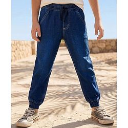 Pine Kids Denim Woven Full Length Washed Jeans - Blue