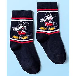 Pine Kids Disney Knit Ankle Length Anti-Bacterial Socks with Mickey Mouse Graphic Pack of 3 - Red & White