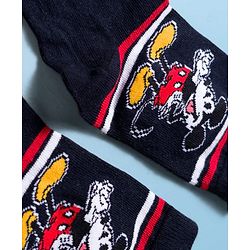 Pine Kids Disney Knit Ankle Length Anti-Bacterial Socks with Mickey Mouse Graphic Pack of 3 - Red & White