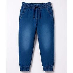Pine Kids Denim Woven Full Length Washed Jeans - Blue