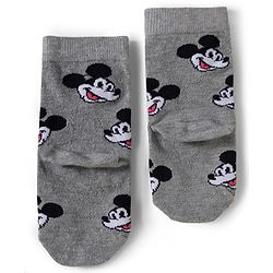 Pine Kids Disney Knit Ankle Length Antibacterial Socks with Mickey Mouse Graphic Pack of 5 - Grey Red & White