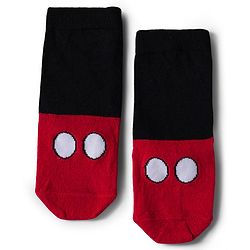 Pine Kids Disney Knit Ankle Length Antibacterial Socks with Mickey Mouse Graphic Pack of 5 - Grey Red & White