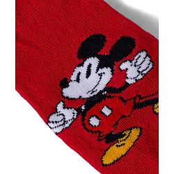 Pine Kids Disney Knit Ankle Length Antibacterial Socks with Mickey Mouse Graphic Pack of 5 - Grey Red & White