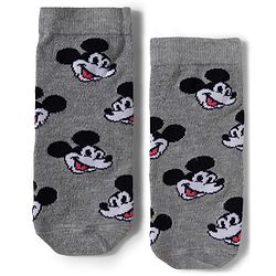Pine Kids Disney Knit Ankle Length Antibacterial Socks with Mickey Mouse Graphic Pack of 5 - Grey Red & White