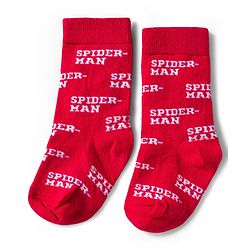 Pine Kids Marvel Knit Ankle Length Antibacterial Socks with Spider-Man Graphic Pack of 3 - Red Black & White