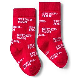 Pine Kids Marvel Knit Ankle Length Antibacterial Socks with Spider-Man Graphic Pack of 3 - Red Black & White