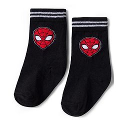 Pine Kids Marvel Knit Ankle Length Antibacterial Socks with Spider-Man Graphic Pack of 3 - Red Black & White