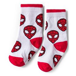 Pine Kids Marvel Knit Ankle Length Antibacterial Socks with Spider-Man Graphic Pack of 3 - Red Black & White