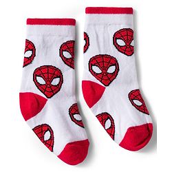 Pine Kids Marvel Knit Ankle Length Antibacterial Socks with Spider-Man Graphic Pack of 3 - Red Black & White