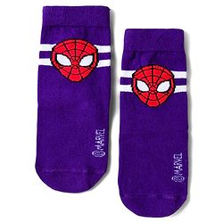 Pine Kids Marvel Knit Ankle Length Anti-Bacterial Socks with Avengers Graphic Pack of 3 - White & Purple