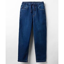 Pine Kids Denim Woven Full Length Solid Color Washed Jeans  - Blue