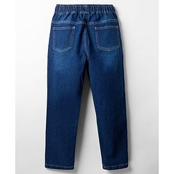 Pine Kids Denim Woven Full Length Solid Color Washed Jeans  - Blue