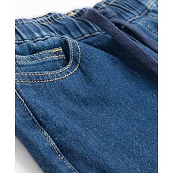 Pine Kids Denim Woven Full Length Solid Color Washed Jeans  - Blue
