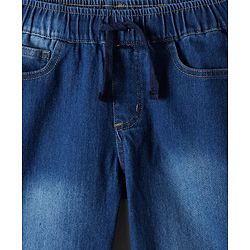 Pine Kids Denim Woven Full Length Solid Color Washed Jeans  - Blue