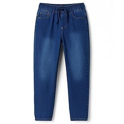 Pine Kids Denim Woven Full Length Solid Color Washed Jeans  - Blue