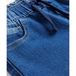 Pine Kids Denim Woven Full Length Solid Color Washed Jeans  - Blue
