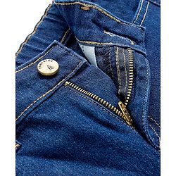 Pine Kids Woven Full Length Washed Denim Jeans - Navy Blue