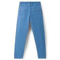 Pine Kids Woven Full Length Washed Denim Jeans - Light Blue