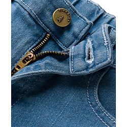 Pine Kids Woven Full Length Washed Denim Jeans - Light Blue