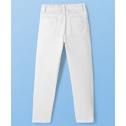 Pine Kids Woven Full Length Washed Denim Jeans - White