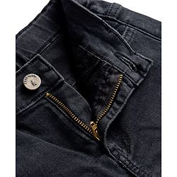 Pine Kids Woven Full Length Washed Denim Jeans - Black