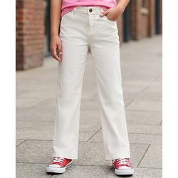 Pine Kids Denim Full Length Washed Jeans - White