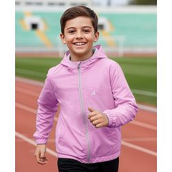 Pine Active Knit Full Sleeve Ultra Comfort Lightweight Windbreaker Athleisure Hooded Jacket - Black