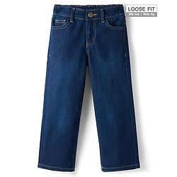 Pine Kids Woven Full Length Washed Denim Jeans - Navy Blue