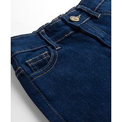 Pine Kids Woven Full Length Washed Denim Jeans - Navy Blue