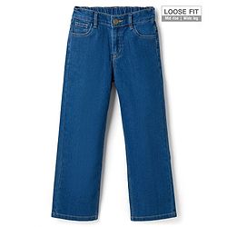Pine Kids Denim Woven Full Length Washed Jeans - Blue