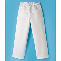 Pine Kids Denim Woven Full Length Washed Jeans - White
