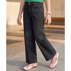 Pine Kids Full Length Solid Color Denim Jeans - Black