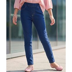 Pine Kids Denim Woven Full Length Washed Jeggings - Blue
