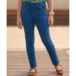 Pine Kids Denim Woven Full Length Washed Jeggings - Blue